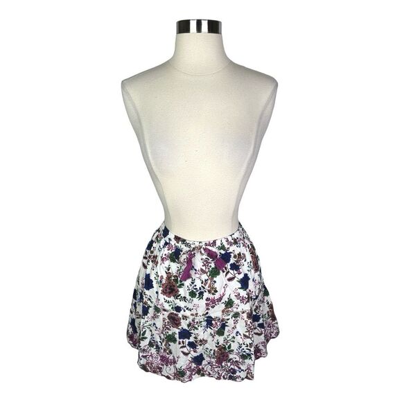Raga Purple Floral Mini Skirt - Size Medium - Picture 1 of 8